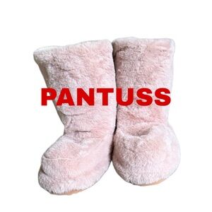 PANTUSS BOOTIES Pink Fuzzy Slipper Boots M SIZE 8/9